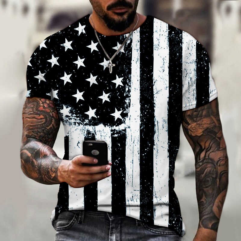 Men'S Casual Fashion Round Neck LooseOversized Muscle Street Clothes