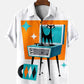 Men's Naughty Cat Print Short Sleeve Shirt