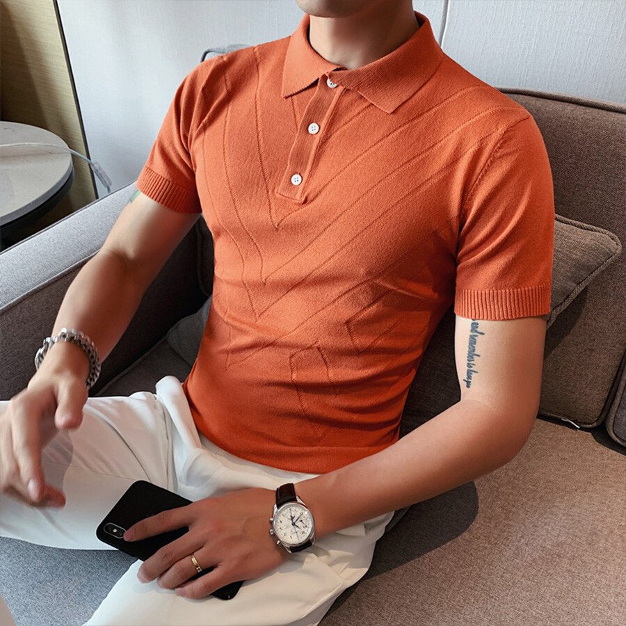 Men's Solid Color Short-Sleeved Sweater T-Shirt Black XL