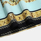 Mens Luxury Baroque Print Short Sleeve Drawstring Two Piece Outfits