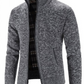 Stand Collar Long Sleeve Cotton Sweater Light Gray XXL