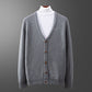 Men's  Cardigan Long Sleeve Sweater Black XL