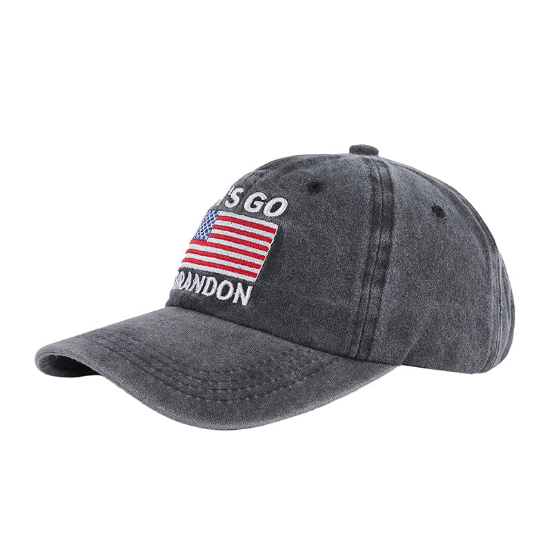Men's LET'S GO BRANDON American Flag Embroidery Caps