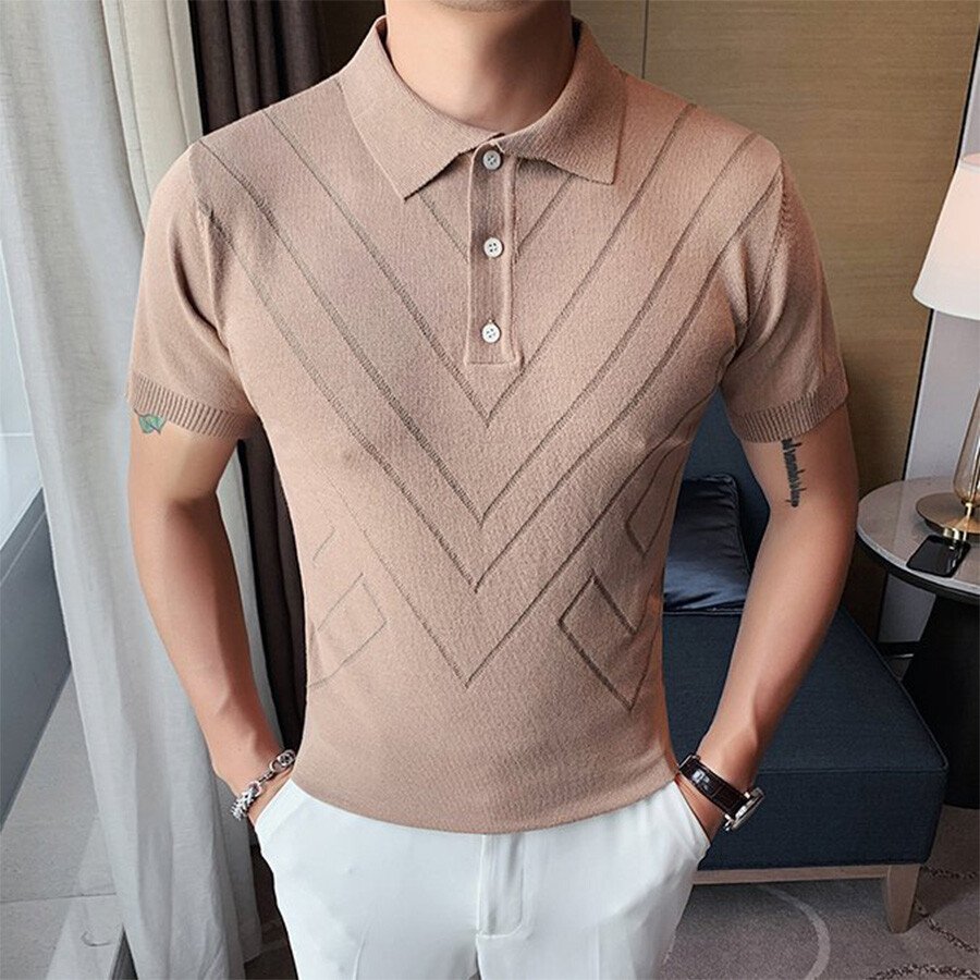 Men's Solid Color Short-Sleeved Sweater T-Shirt Black 3XL