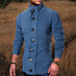 Men's Casual Solid Color Sweater Cardigan Jacket Black XL