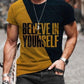 Yellow Casual Crew Neck Letter Shirts & Tops