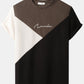 Mens Letter Tricolor Knitted Stitching Short Sleeve Pocket Two Piece Outfits SKUI11384