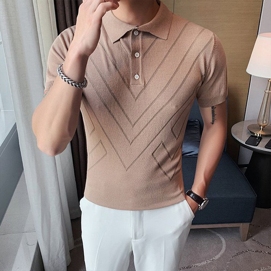 Men's Solid Color Short-Sleeved Sweater T-Shirt White L