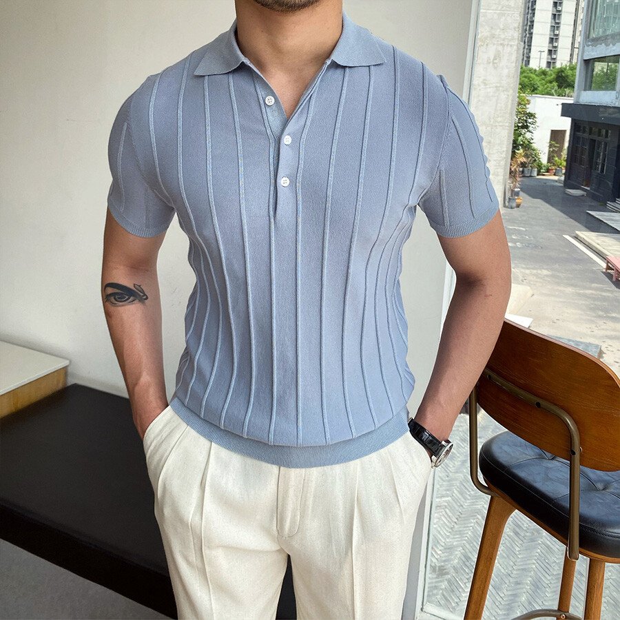 Men's Casual Short Sleeve Knit T-Shirt White L