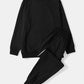 Mens Rose Pattern Letter Side Stripe Sweatshirt Long Two Pieces Outfits