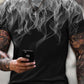 Men's Flame Gradient Print Short Sleeve