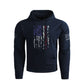 Men's Waffle American Flag Graphic Pocket Pullover Hoodies-Regular Fit Breathable
