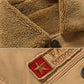 Men's Solid Color Appliques Button Up Plush Jacket Coat