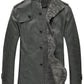 Men's Epaulet Design Stand Collar Single Breasted Coat