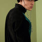 Mens Corduroy Letter Embroidery Patchwork Zip Pullover Sweatshirt Two Pieces Outfits