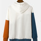 Mens Rose Print Color Block Patchwork Street Drawstring Hoodies