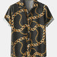Mens Polka Dot Chain Baroque Print Short Sleeve Two Piece Outfits