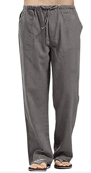 Men's linen pocket casual trousers
