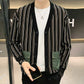 Men's Casual Knitted Cardigan Top Black M