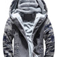 Man Casual Fleeced Hoodie Color-block Coats