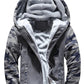 Man Casual Fleeced Hoodie Color-block Coats