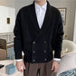 Men's Casual Knitted Cardigan Top Black M