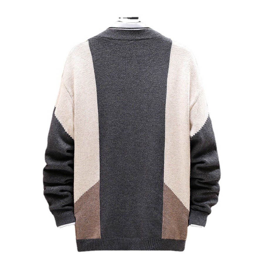 Men's Casual Knitted Cardigan Top Khaki XL