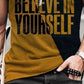 Yellow Casual Crew Neck Letter Shirts & Tops