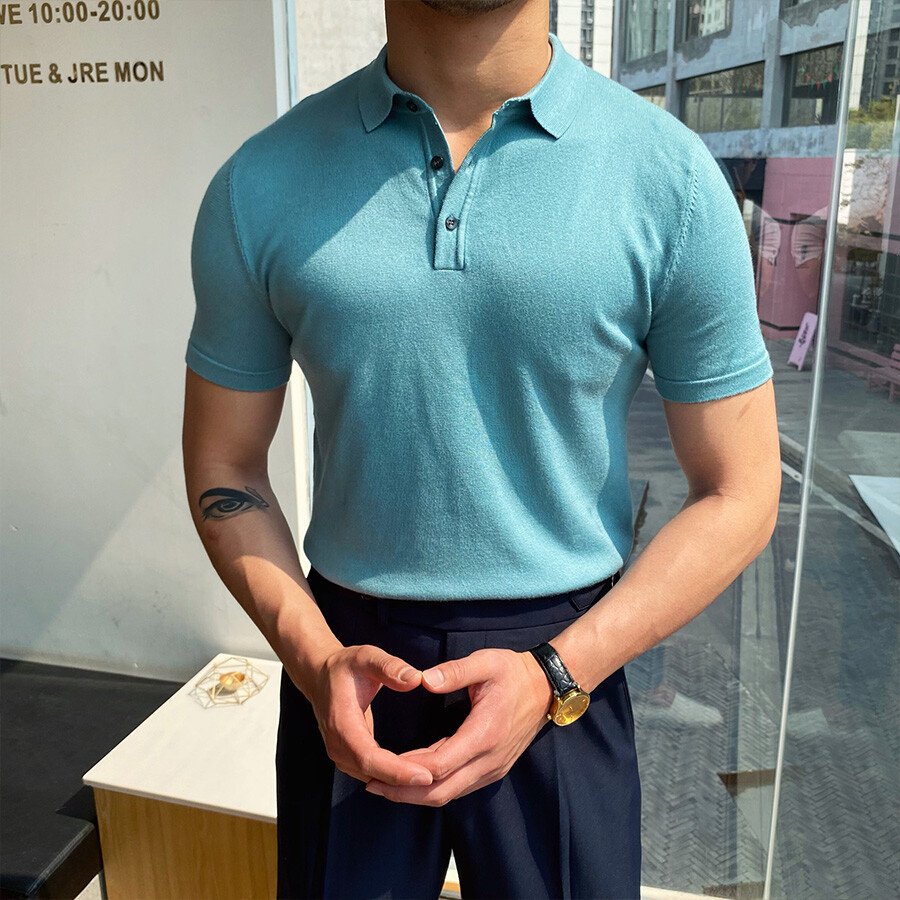 Men's Casual Short Sleeve Knit T-Shirt White M