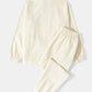 Mens Side Stripe Character Embroidery Zip Jacket Corduroy Two Pieces Outfits