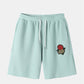 Mens Rose Embroidery Patched Knitted Short Sleeve T-Shirt & Shorts Casual Co-ords