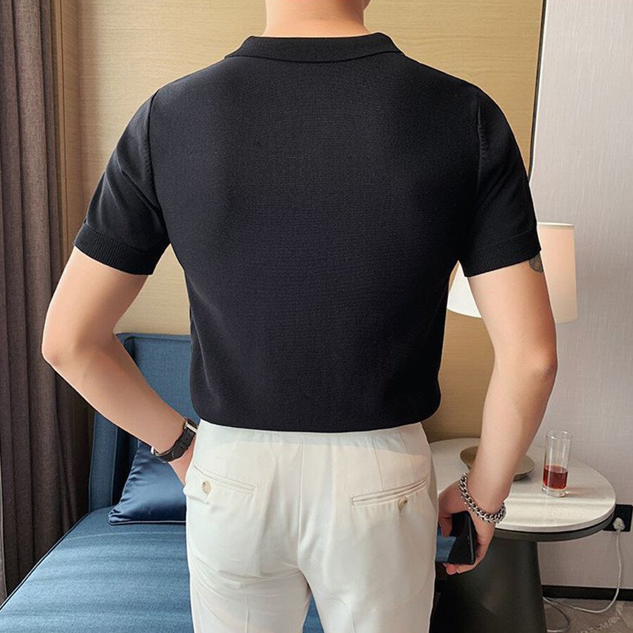 Men's Colorblock Short Sleeve Knit T-Shirt Blue M