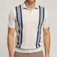Men's striped color-block short-sleeved sweater T-shirt Beige M