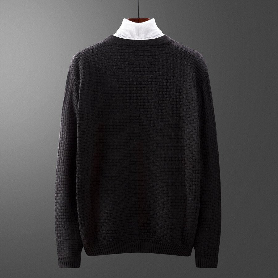 Men's  Cardigan Long Sleeve Sweater Khaki L