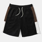 Mens Letter Tricolor Knitted Stitching Short Sleeve Pocket Two Piece Outfits SKUI11384