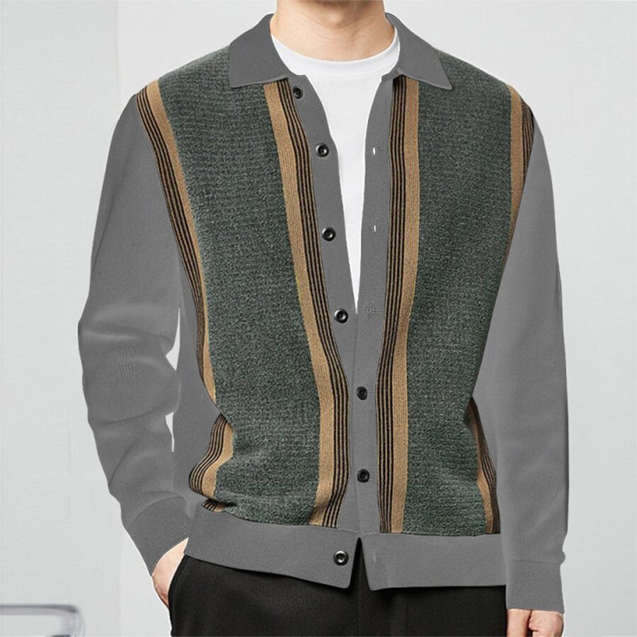 Men's Casual Knitted Cardigan Top As shown L