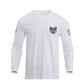 Men's 100% Cotton Blue Line American Flag Graphic Round Neck Long Sleeve T-Shirts