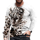 Men's Unisex T shirt 3D Print Leopard Graphic Prints Animal Crew Neck  White S