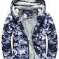 Man Casual Fleeced Hoodie Printed Coats