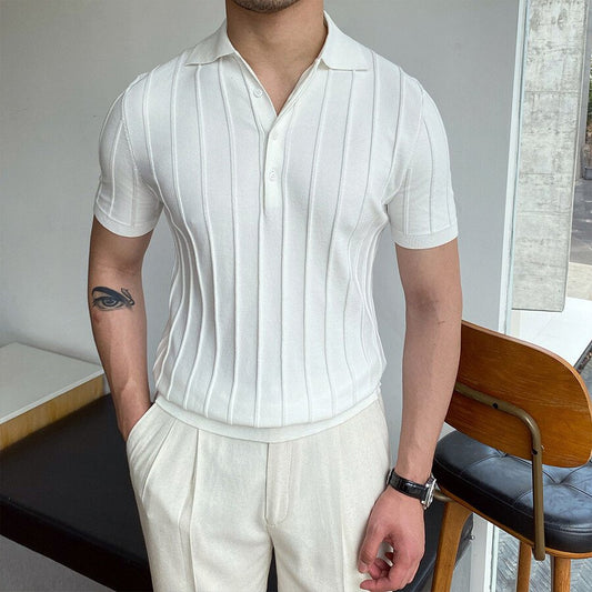 Men's Casual Short Sleeve Knit T-Shirt White M