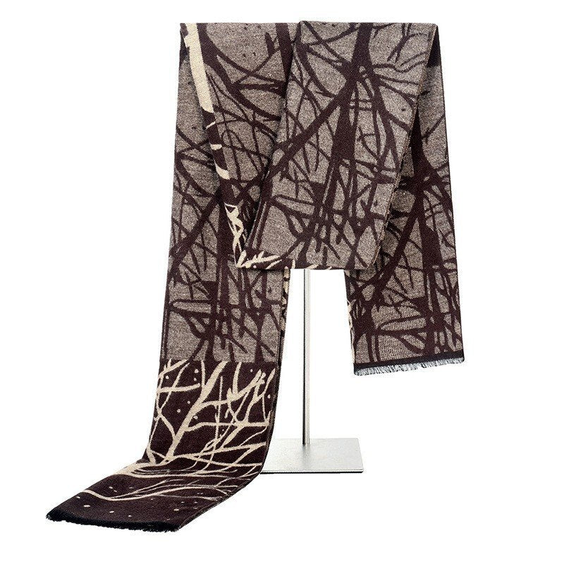 Men's generous scarf Brown One-Size