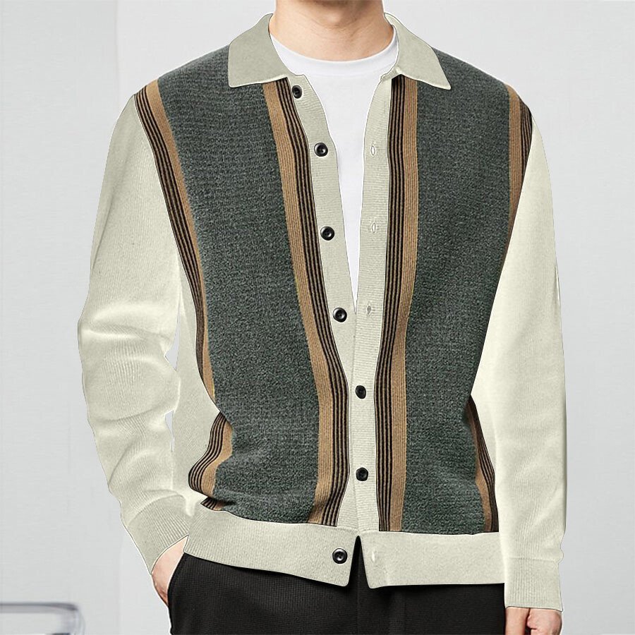 Men's Casual Knitted Cardigan Top As shown XL
