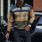 LONG SLEEVE FASHION COLOR MATCHING MEN'S POLO SHIRT