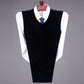 Men's Casual V-Neck Waistcoat Sweater Knit Sweater Black 2XL