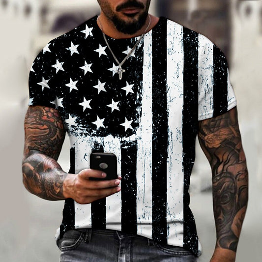 Men'S Casual Fashion Round Neck LooseOversized  Muscle Street Clothes