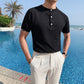 Men's Solid Color Short-Sleeved Sweater T-Shirt White 3XL