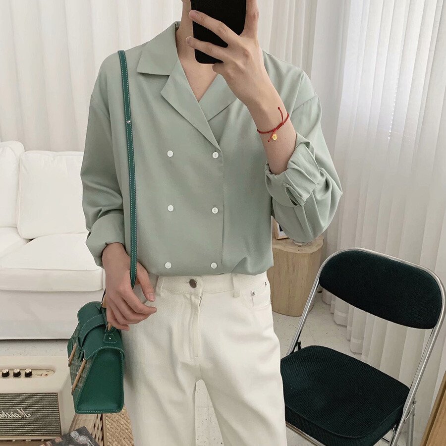 Men's Casual Fashion Shirts Light Green M