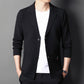 Men's Casual Knitted Cardigan Top Black M