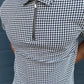 Portman Check Slim Fit Polo Black