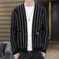 Men's Casual Knitted Cardigan Top Black M